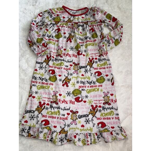 Dr. Seuss “ The grinch” Girls Sz. M Design Long Sleeved Nightgown. Adorable - Picture 1 of 9